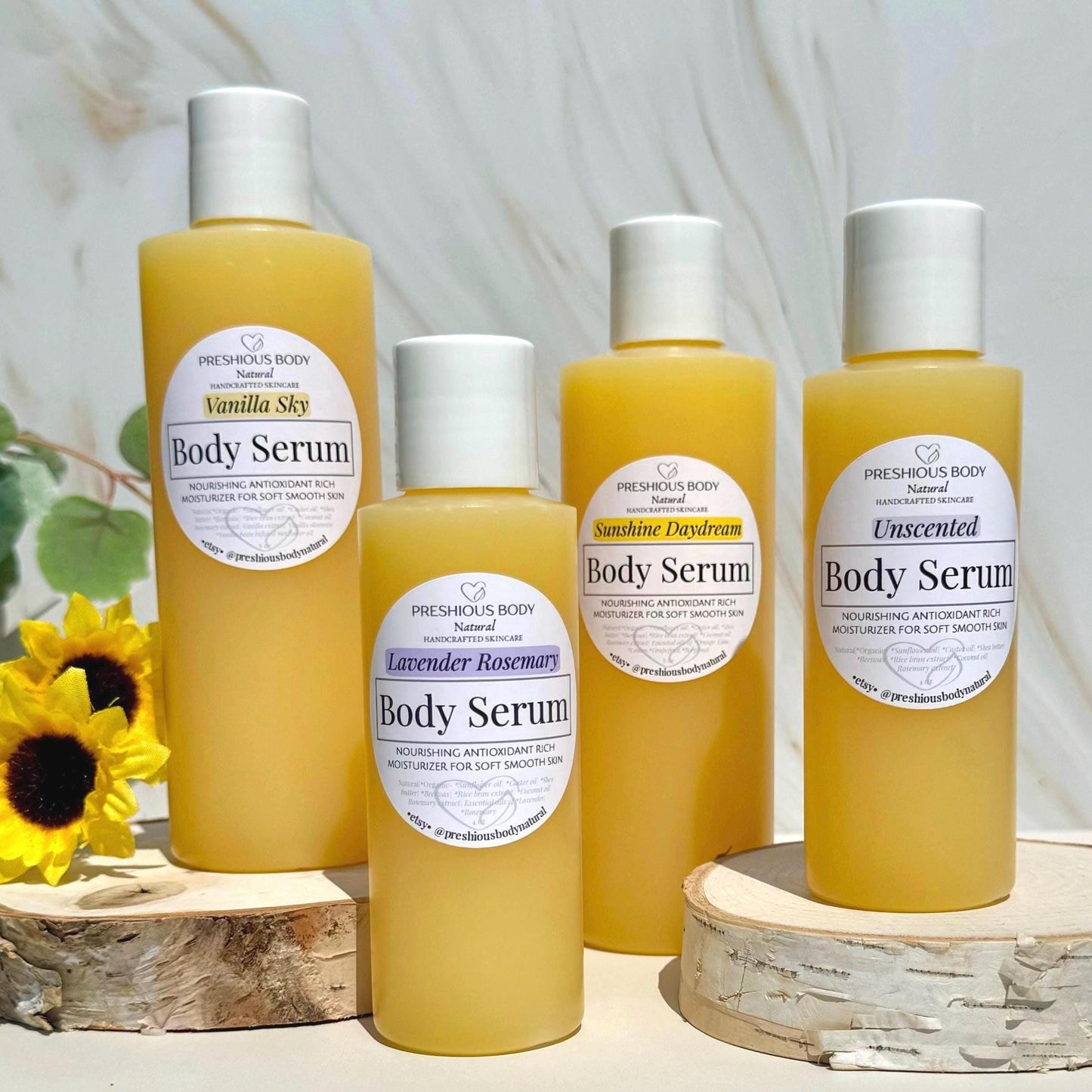 Body Serum | Nourishing Moisturizer with Castor Oil for Soft Skin, Hydrating Moisture, Choose Scent + Size, Natural Handcrafted Skincare