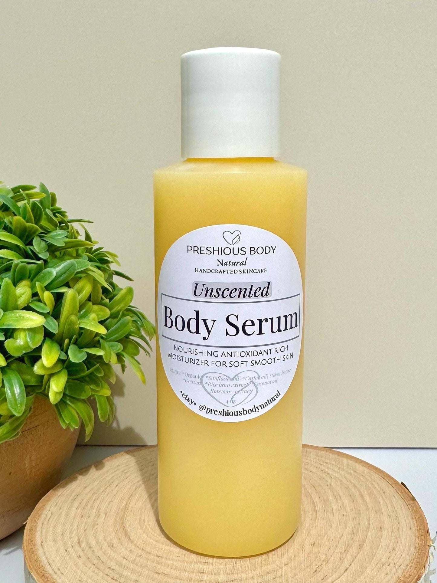 Body Serum | Nourishing Moisturizer with Castor Oil for Soft Skin, Hydrating Moisture, Choose Scent + Size, Natural Handcrafted Skincare